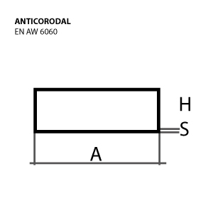 80X40X2 Anticorodal 6060T6 Alluminio Tubo Rettangolare mm L=2 Mt 